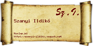 Szanyi Ildikó névjegykártya